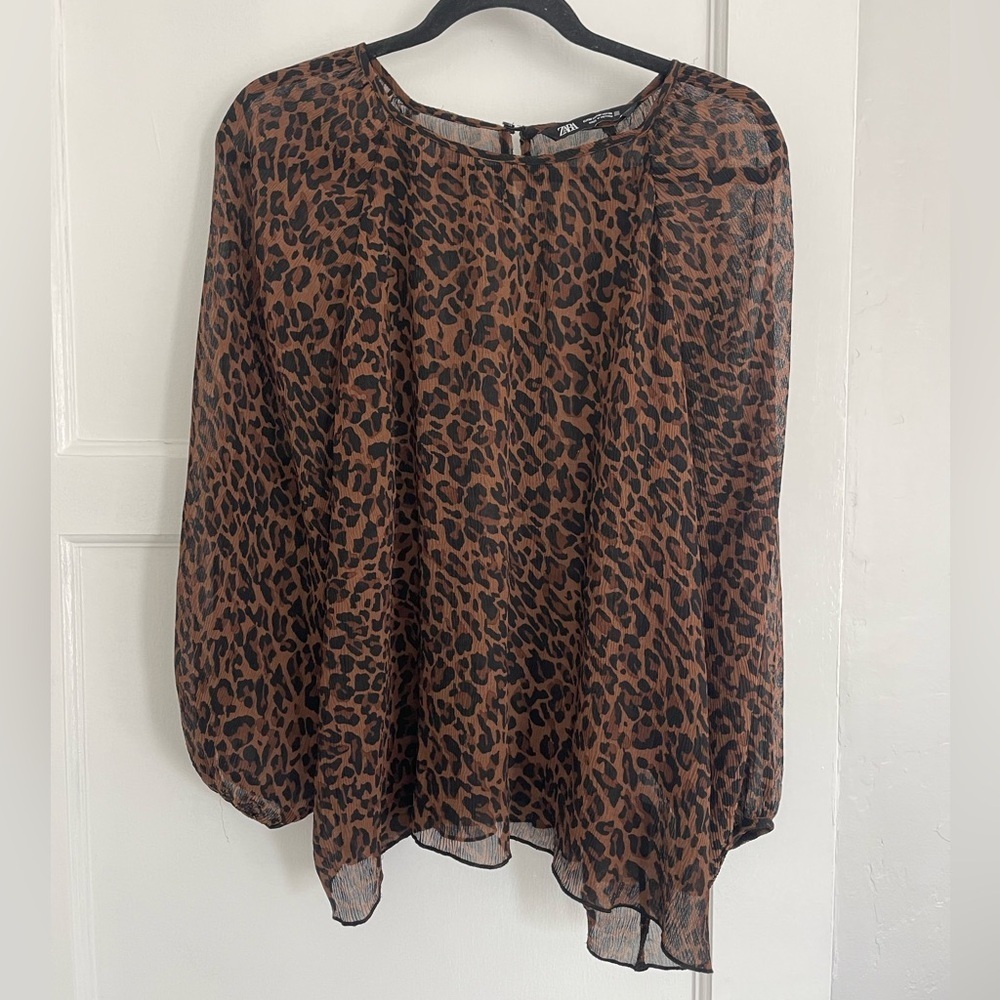 Zara leopard print blouse